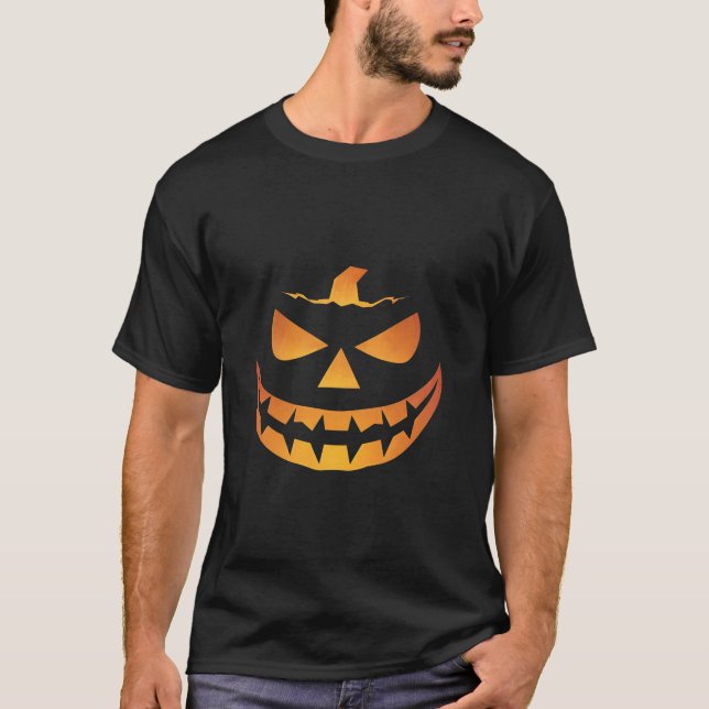 T-shirt Jack-o'-lantern Citrouille Face Halloween Trick Tr (Devant)