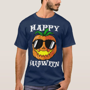 T-shirt Jack-o'-lantern Citrouille Portant des lunettes de