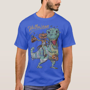 T-shirt Jack-o'-lantern équitation Dinosaur Halloween grun