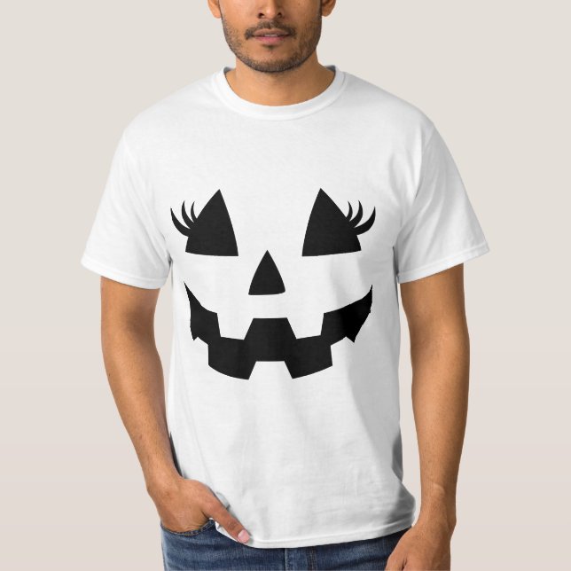 T-shirt Jack O Lantern Eyelashes Pumpkin Face Halloween Wo (Devant)