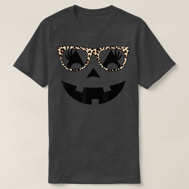 T-shirt Jack-o'-lantern Face Citrouille Eyelashes Hallowee (Design devant)