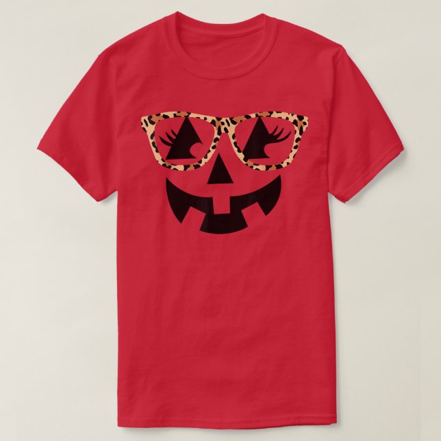 T-shirt Jack-o'-lantern Face Citrouille Hallowen Empreinte (Design devant)