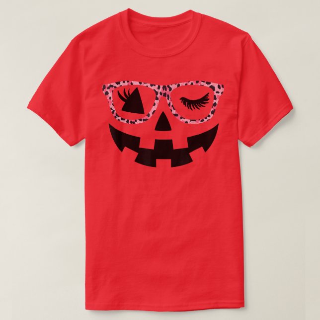 T-shirt Jack-o'-lantern Face Citrouille Hallowen Empreinte (Design devant)