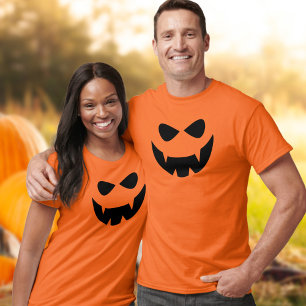 T-shirt Jack-o'-lantern Face du Citrouille d'Hallo