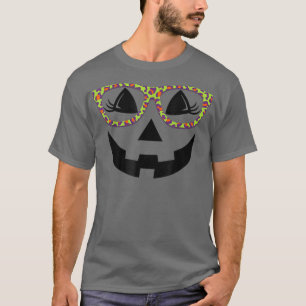 T-shirt Jack O Lantern Face Orange Pumpkin Halloween Leopa
