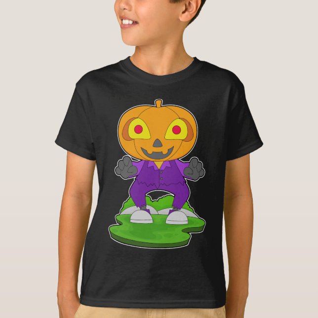T-shirt Jack-o'-lantern Halloween Citrouille (Devant)