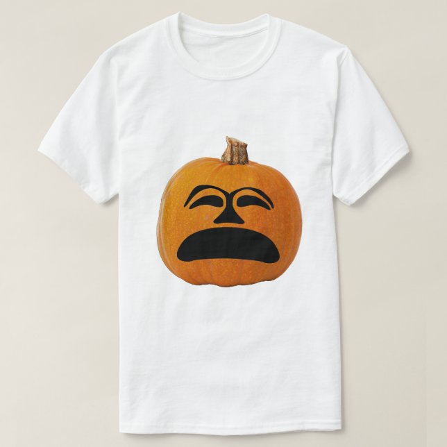 T-shirt Jack o' Lantern Malheureux Face, Citrouille d'Hall (Design devant)