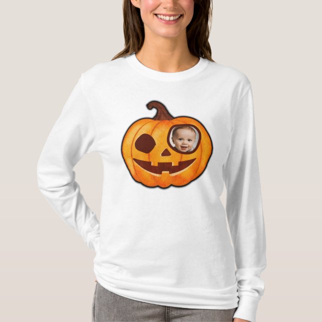 T-shirt Jack-o'-lantern personnalisé photo citrouille mons (Devant)