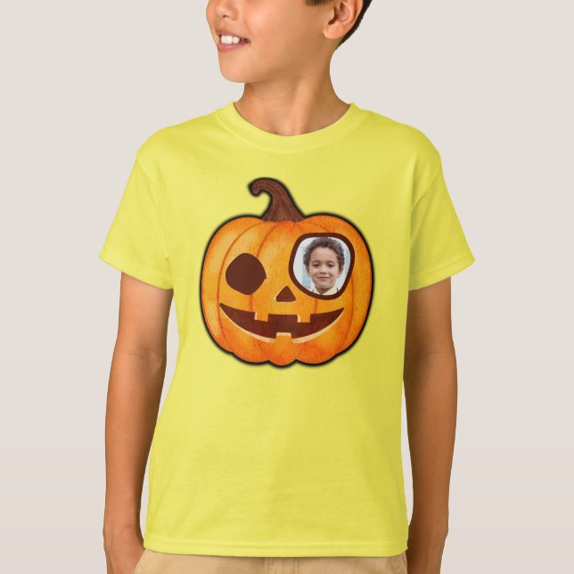 T-shirt Jack-o'-lantern photo personnalisée mignon monstre (Devant)