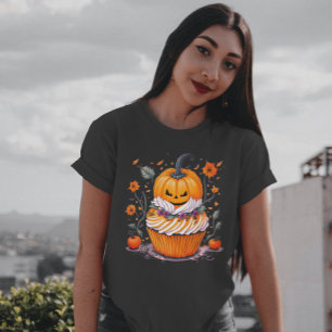 T-shirt Jack-o'-lantern Watercolor Citrouille saisonnier