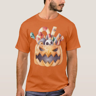 T-shirt Jack o' lanterne Candy Halloween Citrouille Fall M
