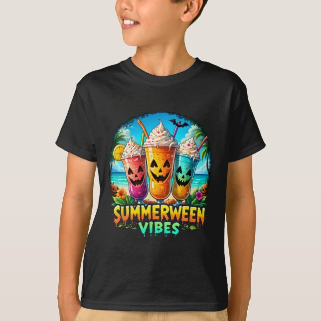 T-shirt Jack-o-lanterne Summerween Vibes Skeleton été Wa (Devant)