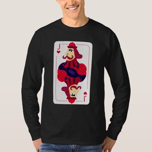 T-shirt Jack Of Hearts Costume Halloween Jouer Cartes (Devant)