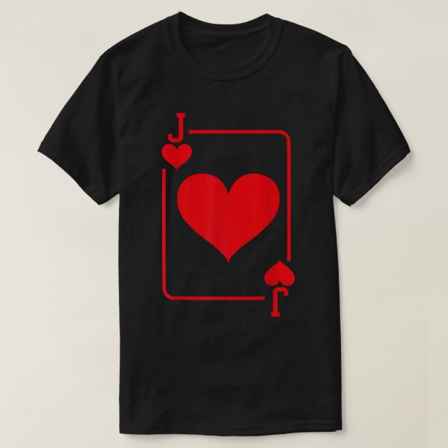 T-shirt Jack of Hearts Jeu Carte Halloween Costume rouge (Design devant)