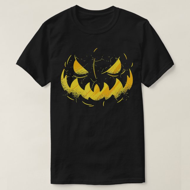 T-shirt Jack Olantern Halloween Monster Evil Grin Pumpkin  (Design devant)