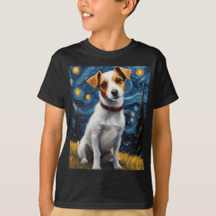 T-shirt Jack Russel Avec Peinture Collaire Impression
