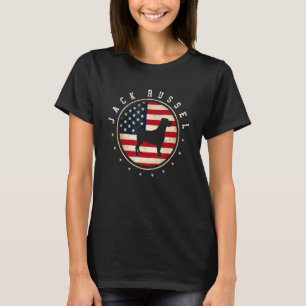 T-shirt Jack Russel Drapeau États-Unis 4 Juillet Maman Pap