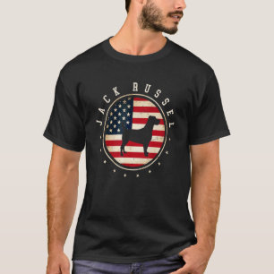 T-shirt Jack Russel Drapeau États-Unis 4 Juillet Maman Pap