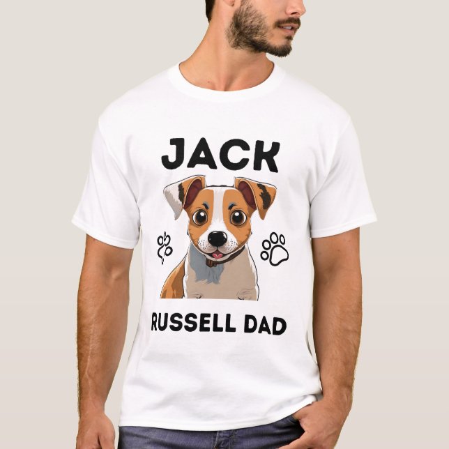 T-shirt jack russel lover citation : jack russell papa (Devant)