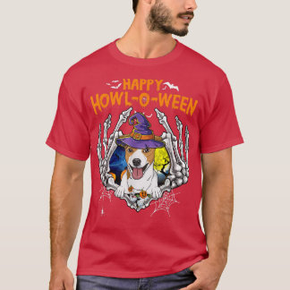 T-shirt Jack Russel Terrier Skeleton Heart Happy HowlOWeen