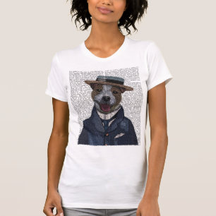 T-shirt Jack Russell dans le chapeau en paille 2
