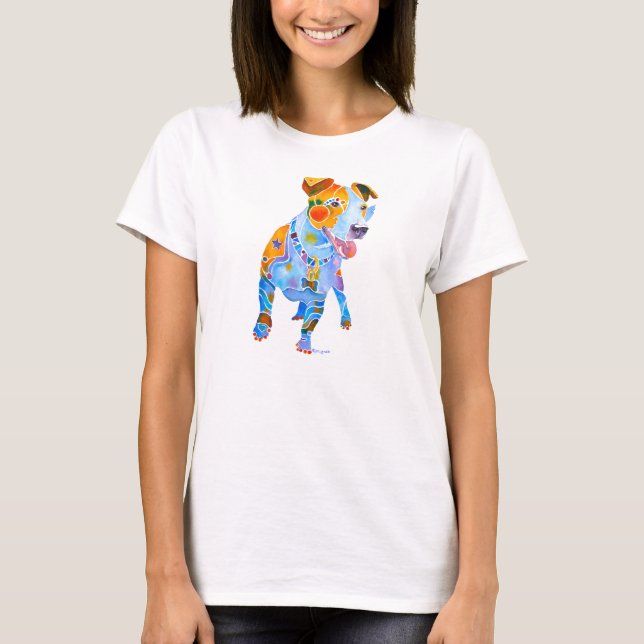 T-shirt Jack Russell de beaucoup de couleurs (Devant)