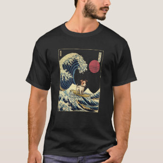 T-shirt Jack Russell Japonais Kanagawa Wave Surf Chien