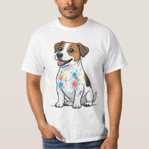 T-shirt Jack Russell joyeux éclaboussures amusantes