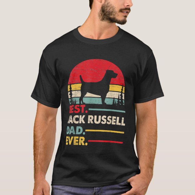 T-shirt Jack Russell Meilleur papa Jamais Cadeau Chien Vin (Devant)