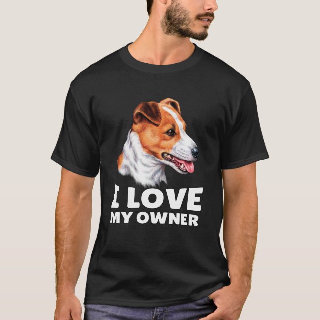 T-shirt Jack Russell Propriétaire De Chien J'Aime Mon Prop (Devant)
