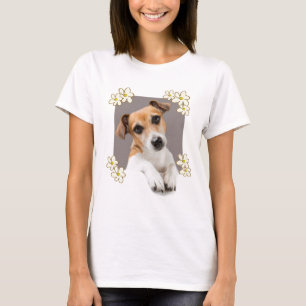 T-shirt Jack Russell Puppy Floral Cute Adorable