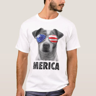 T-shirt Jack Russell Terrier 4 juillet Merica Hommes Amér