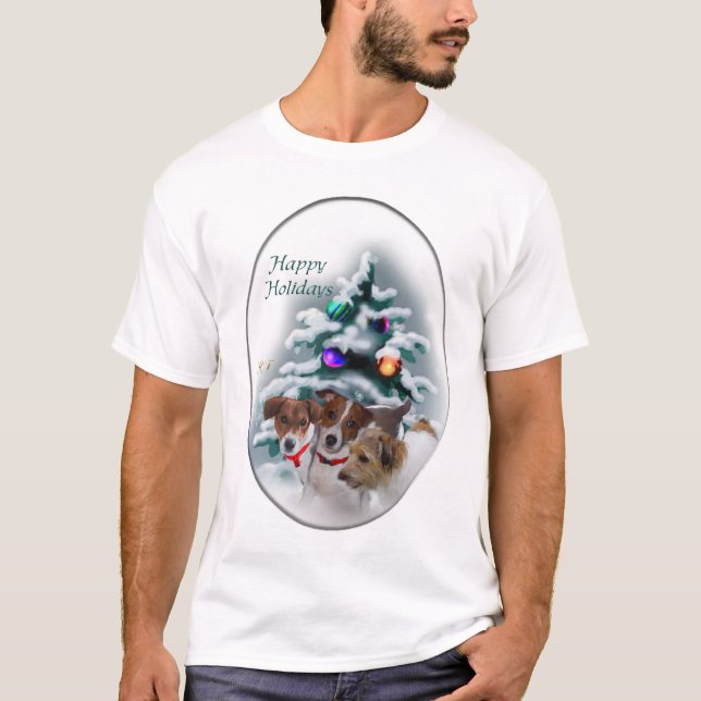 T-shirt Jack Russell Terrier Cadeaux de Noël (Devant)