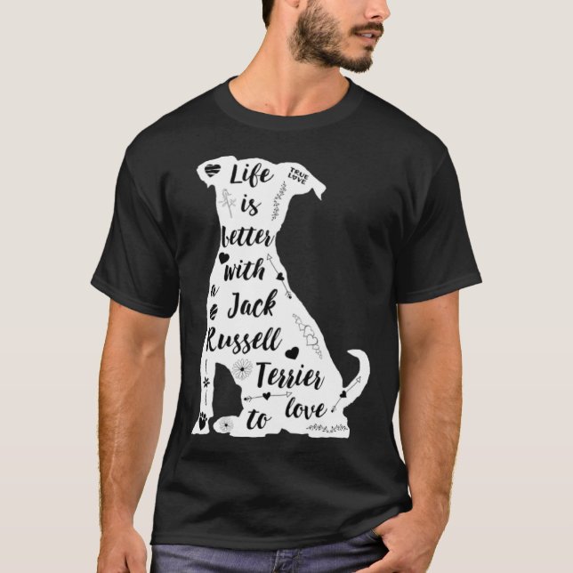 T-shirt Jack Russell Terrier Design for Terrier Dog Lovers (Devant)