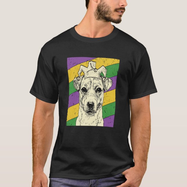 T-shirt Jack Russell Terrier Jester Mardi Gras Dog Mom or  (Devant)