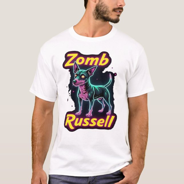 T-shirt Jack Russell Terrier JRT Zombie Dog Halloween Esse (Devant)