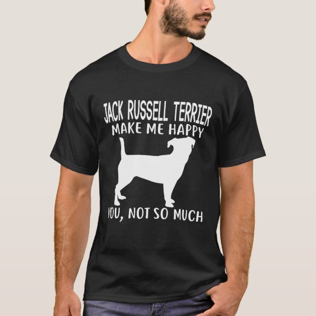 T-shirt Jack Russell Terrier Me Rendre Joyeux Chien Papa M (Devant)