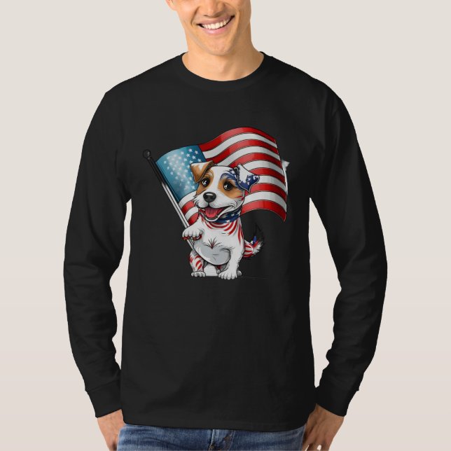 T-shirt Jack Russell Terrier USA Flag (Devant)