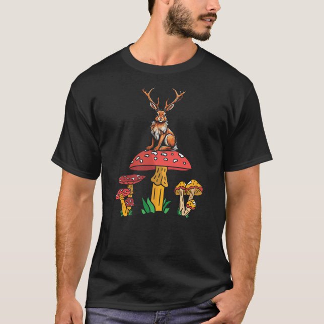 T-shirt Jackalope Animal Mushroom Jackalope (Devant)