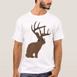 T-shirt jackalope avec des verres