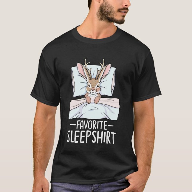 T-shirt Jackalope Cryptid Favorite Sleep (Devant)