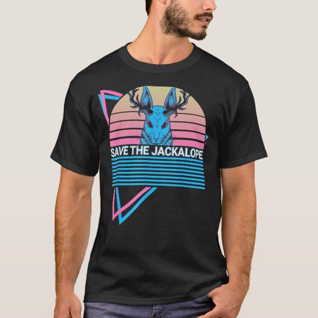 T-shirt Jackalope Rétro Cryptid Cryptozoology Save the Jac (Devant)