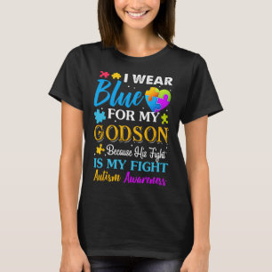 T-shirt Jackchel Art Je Porte Du Bleu Pour Mon Godson Auti
