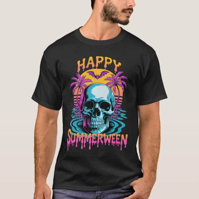 T-shirt Jackolanterne Pastèque D'été Joyeux Summerween Sk (Devant)