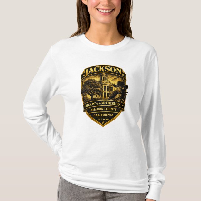 T-shirt Jackson, California – Historic Crest design (Devant)