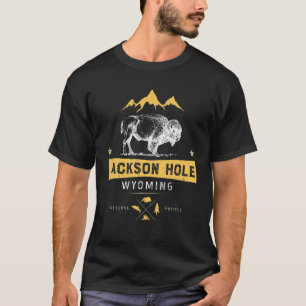 T-shirt Jackson Hole T Wyoming Vintage Bison Buffalo Men W