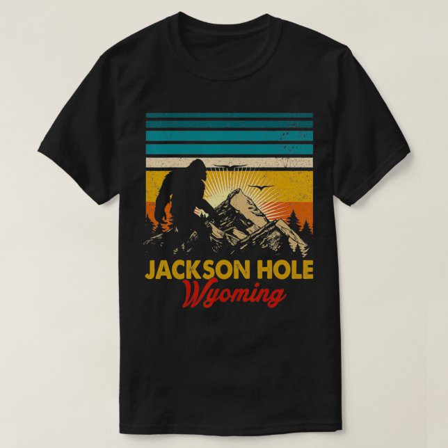 T-shirt Jackson Hole Wyoming Bigfoot National Park Mountai (Design devant)