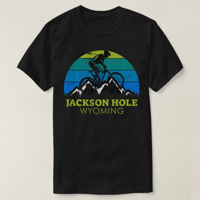 T-shirt Jackson Hole Wyoming Mountain Biking  (Design devant)