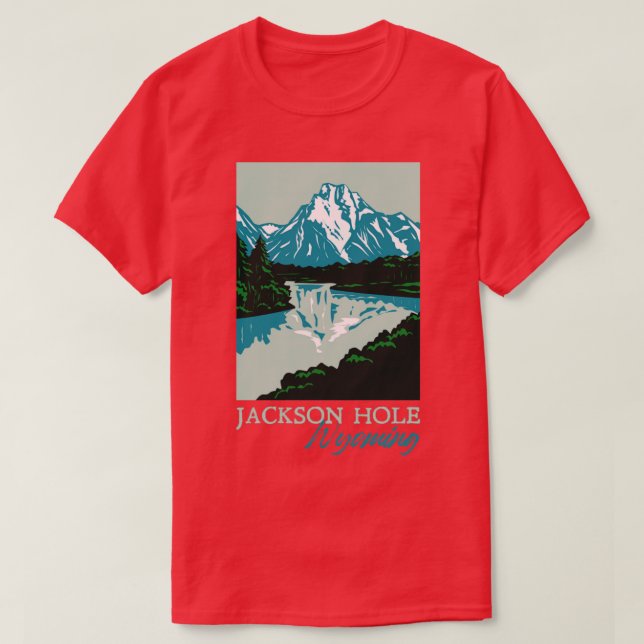 T-shirt Jackson Hole Wyoming Retro Mountains Souvenir (Design devant)
