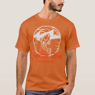 T-shirt Jackson Hole Wyoming Vol Pêche Randonnée Ski Tra